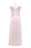 ColsBM Malaya Angel Wing Plus Size Bridesmaid Dresses Ruching Elegant A-line Floor Length V-neck Zipper