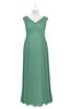 ColsBM Malaya Beryl Green Plus Size Bridesmaid Dresses Ruching Elegant A-line Floor Length V-neck Zipper