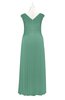 ColsBM Malaya Beryl Green Plus Size Bridesmaid Dresses Ruching Elegant A-line Floor Length V-neck Zipper