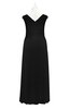 ColsBM Malaya Black Plus Size Bridesmaid Dresses Ruching Elegant A-line Floor Length V-neck Zipper