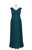 ColsBM Malaya Blue Green Plus Size Bridesmaid Dresses Ruching Elegant A-line Floor Length V-neck Zipper