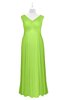ColsBM Malaya Bright Green Plus Size Bridesmaid Dresses Ruching Elegant A-line Floor Length V-neck Zipper