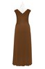 ColsBM Malaya Brown Plus Size Bridesmaid Dresses Ruching Elegant A-line Floor Length V-neck Zipper