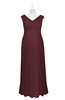 ColsBM Malaya Burgundy Plus Size Bridesmaid Dresses Ruching Elegant A-line Floor Length V-neck Zipper