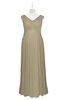 ColsBM Malaya Candied Ginger Plus Size Bridesmaid Dresses Ruching Elegant A-line Floor Length V-neck Zipper