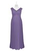 ColsBM Malaya Chalk Violet Plus Size Bridesmaid Dresses Ruching Elegant A-line Floor Length V-neck Zipper
