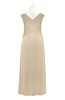 ColsBM Malaya Champagne Plus Size Bridesmaid Dresses Ruching Elegant A-line Floor Length V-neck Zipper