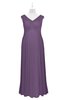 ColsBM Malaya Chinese Violet Plus Size Bridesmaid Dresses Ruching Elegant A-line Floor Length V-neck Zipper