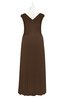 ColsBM Malaya Chocolate Brown Plus Size Bridesmaid Dresses Ruching Elegant A-line Floor Length V-neck Zipper