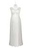 ColsBM Malaya Cloud White Plus Size Bridesmaid Dresses Ruching Elegant A-line Floor Length V-neck Zipper