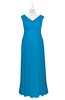 ColsBM Malaya Cornflower Blue Plus Size Bridesmaid Dresses Ruching Elegant A-line Floor Length V-neck Zipper