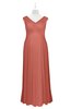 ColsBM Malaya Crabapple Plus Size Bridesmaid Dresses Ruching Elegant A-line Floor Length V-neck Zipper