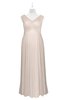 ColsBM Malaya Cream Pink Plus Size Bridesmaid Dresses Ruching Elegant A-line Floor Length V-neck Zipper