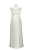 ColsBM Malaya Cream Plus Size Bridesmaid Dresses Ruching Elegant A-line Floor Length V-neck Zipper