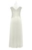 ColsBM Malaya Cream Plus Size Bridesmaid Dresses Ruching Elegant A-line Floor Length V-neck Zipper
