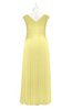 ColsBM Malaya Daffodil Plus Size Bridesmaid Dresses Ruching Elegant A-line Floor Length V-neck Zipper