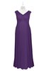 ColsBM Malaya Dark Purple Plus Size Bridesmaid Dresses Ruching Elegant A-line Floor Length V-neck Zipper