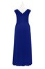 ColsBM Malaya Electric Blue Plus Size Bridesmaid Dresses Ruching Elegant A-line Floor Length V-neck Zipper