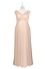 ColsBM Malaya Fresh Salmon Plus Size Bridesmaid Dresses Ruching Elegant A-line Floor Length V-neck Zipper
