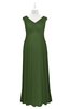 ColsBM Malaya Garden Green Plus Size Bridesmaid Dresses Ruching Elegant A-line Floor Length V-neck Zipper