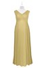 ColsBM Malaya Gold Plus Size Bridesmaid Dresses Ruching Elegant A-line Floor Length V-neck Zipper
