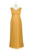 ColsBM Malaya Golden Cream Plus Size Bridesmaid Dresses Ruching Elegant A-line Floor Length V-neck Zipper