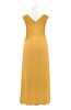 ColsBM Malaya Golden Cream Plus Size Bridesmaid Dresses Ruching Elegant A-line Floor Length V-neck Zipper
