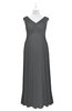 ColsBM Malaya Grey Plus Size Bridesmaid Dresses Ruching Elegant A-line Floor Length V-neck Zipper