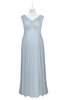 ColsBM Malaya Illusion Blue Plus Size Bridesmaid Dresses Ruching Elegant A-line Floor Length V-neck Zipper