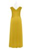 ColsBM Malaya Lemon Curry Plus Size Bridesmaid Dresses Ruching Elegant A-line Floor Length V-neck Zipper