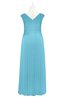 ColsBM Malaya Light Blue Plus Size Bridesmaid Dresses Ruching Elegant A-line Floor Length V-neck Zipper
