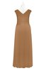 ColsBM Malaya Light Brown Plus Size Bridesmaid Dresses Ruching Elegant A-line Floor Length V-neck Zipper