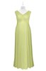 ColsBM Malaya Lime Green Plus Size Bridesmaid Dresses Ruching Elegant A-line Floor Length V-neck Zipper