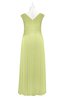 ColsBM Malaya Lime Green Plus Size Bridesmaid Dresses Ruching Elegant A-line Floor Length V-neck Zipper