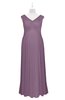ColsBM Malaya Mauve Plus Size Bridesmaid Dresses Ruching Elegant A-line Floor Length V-neck Zipper