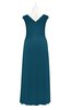 ColsBM Malaya Moroccan Blue Plus Size Bridesmaid Dresses Ruching Elegant A-line Floor Length V-neck Zipper