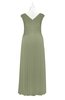 ColsBM Malaya Moss Green Plus Size Bridesmaid Dresses Ruching Elegant A-line Floor Length V-neck Zipper