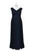 ColsBM Malaya Navy Blue Plus Size Bridesmaid Dresses Ruching Elegant A-line Floor Length V-neck Zipper