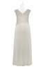 ColsBM Malaya Off White Plus Size Bridesmaid Dresses Ruching Elegant A-line Floor Length V-neck Zipper