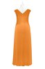 ColsBM Malaya Orange Plus Size Bridesmaid Dresses Ruching Elegant A-line Floor Length V-neck Zipper