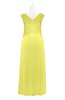 ColsBM Malaya Pale Yellow Plus Size Bridesmaid Dresses Ruching Elegant A-line Floor Length V-neck Zipper