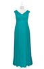 ColsBM Malaya Peacock Blue Plus Size Bridesmaid Dresses Ruching Elegant A-line Floor Length V-neck Zipper