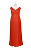 ColsBM Malaya Persimmon Plus Size Bridesmaid Dresses Ruching Elegant A-line Floor Length V-neck Zipper