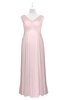 ColsBM Malaya Petal Pink Plus Size Bridesmaid Dresses Ruching Elegant A-line Floor Length V-neck Zipper