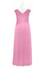 ColsBM Malaya Pink Plus Size Bridesmaid Dresses Ruching Elegant A-line Floor Length V-neck Zipper