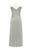 ColsBM Malaya Platinum Plus Size Bridesmaid Dresses Ruching Elegant A-line Floor Length V-neck Zipper