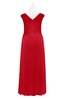 ColsBM Malaya Red Plus Size Bridesmaid Dresses Ruching Elegant A-line Floor Length V-neck Zipper