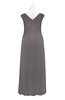 ColsBM Malaya Ridge Grey Plus Size Bridesmaid Dresses Ruching Elegant A-line Floor Length V-neck Zipper