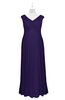 ColsBM Malaya Royal Purple Plus Size Bridesmaid Dresses Ruching Elegant A-line Floor Length V-neck Zipper