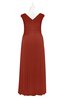 ColsBM Malaya Rust Plus Size Bridesmaid Dresses Ruching Elegant A-line Floor Length V-neck Zipper